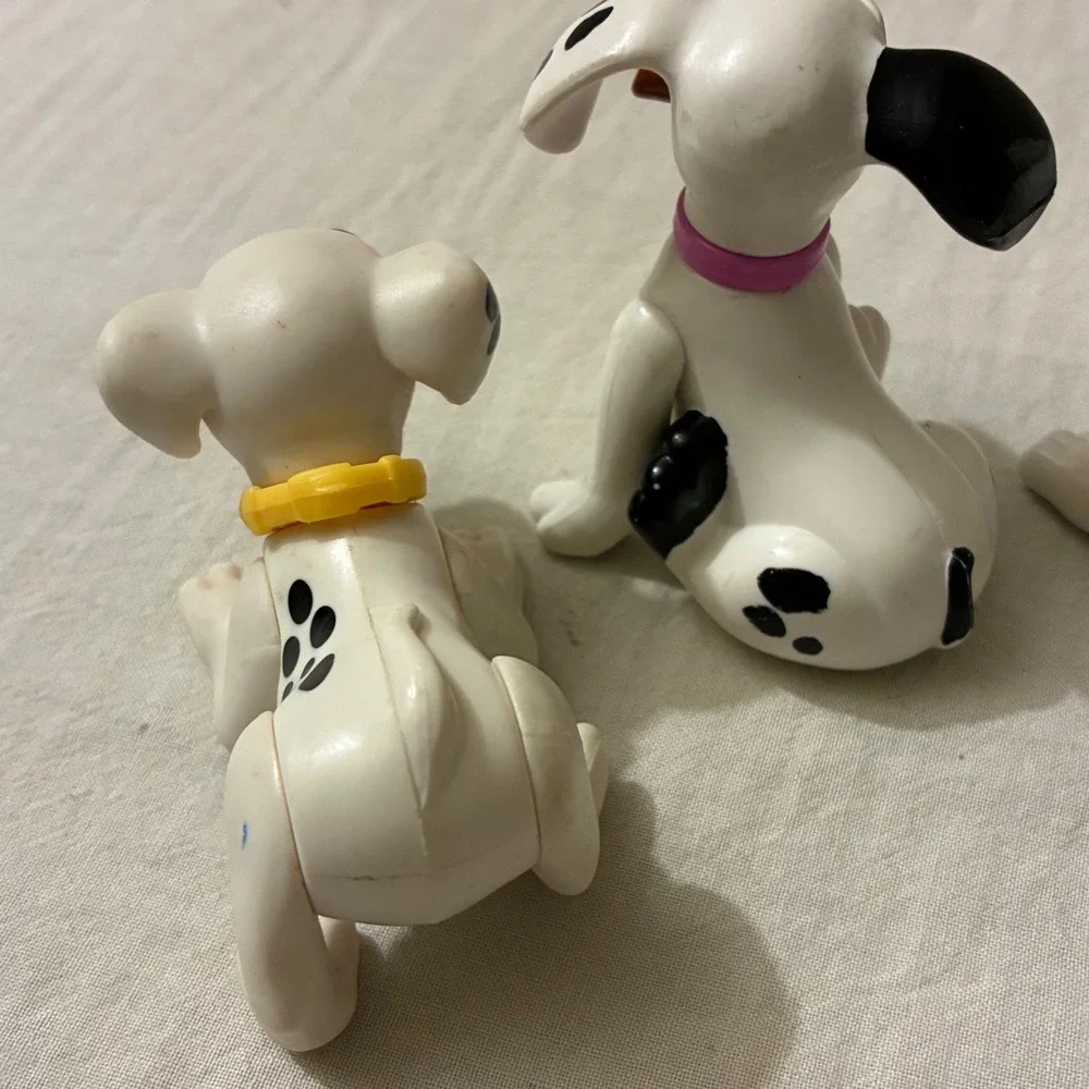 Disney 101‎ Dalmatians Puppy Toy Figures Set of 4 Articulated Spotted Dogs VTG